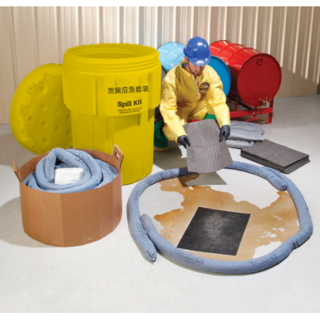 65Gallon Mobile Leak Prevention Bucket Emergency Response Kit KIT662Oil absorbing type 246rise/set